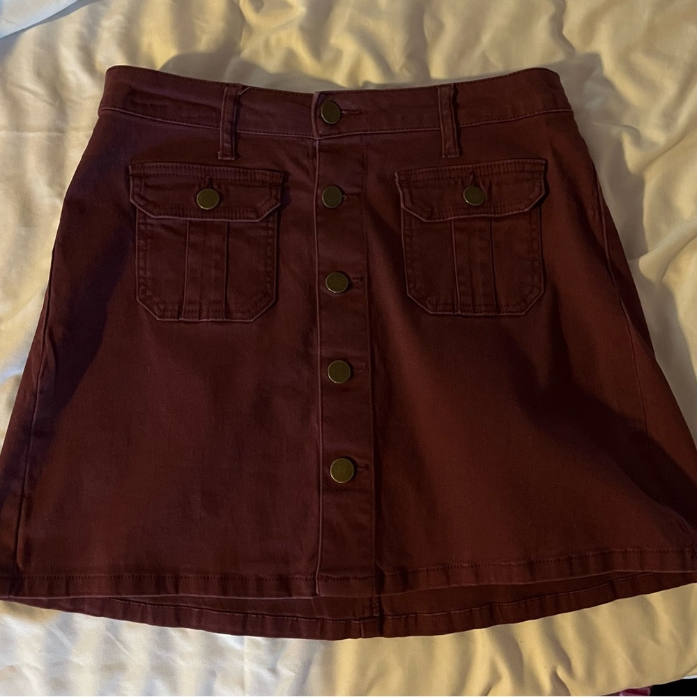 Altar'd State Brown Mini Cargo Skirt